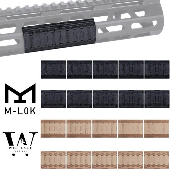 10 PCS M-Lok Rail Cover SNAP-IN Panels for MLOK Handguard Black / Tan