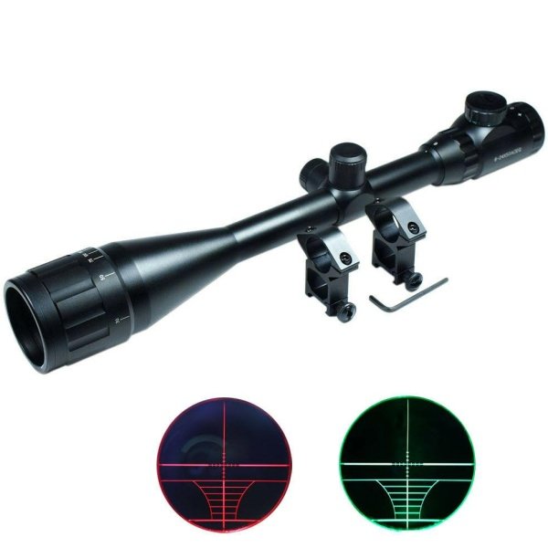 6-24x50 AOEG Hunting Rifle Scope Red Green Dual illuminated Optical Gun Scope