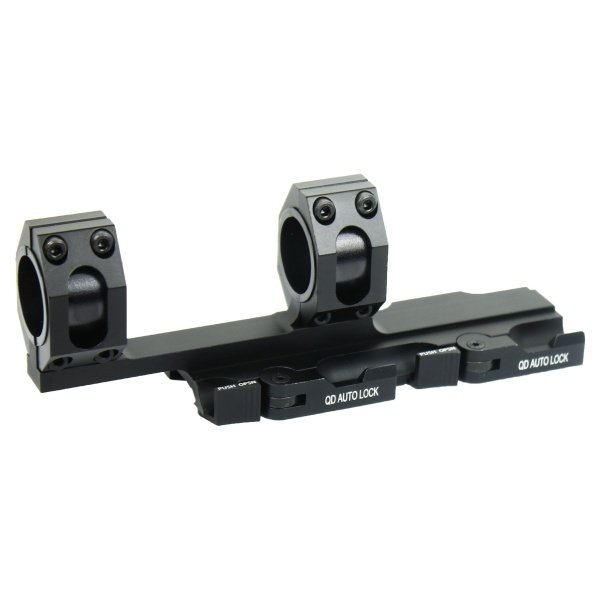 Quick Release 1"/30mm Ring Scope Mount&inserts Auto Lock 20mm Rail for Hunt